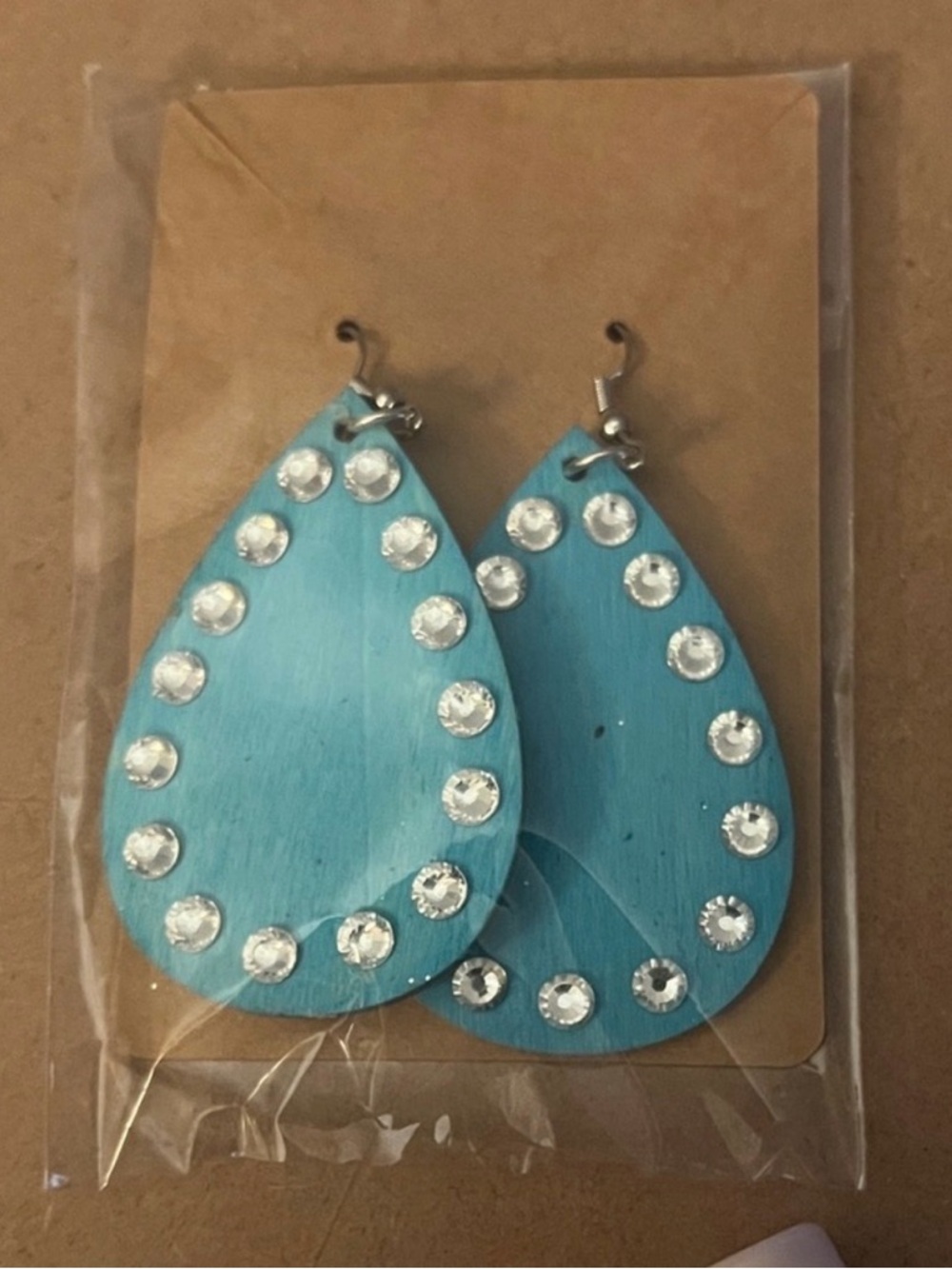 Elegant Blue Teardrop Earrings #261